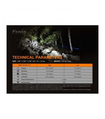 Linternas Fenix E-02R negra