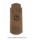 Funda de piel FJC2D MARRON artesana JOSE CARBALLIDO doble