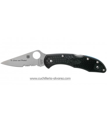 Spyderco Delica 4 Lockback Blue Line C11FPSBKBL