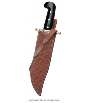Cuchillo Case Bowie Black Synthetic Handle with Leather Sheath