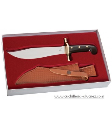 Cuchillo Case Bowie Black Synthetic Handle with Leather Sheath