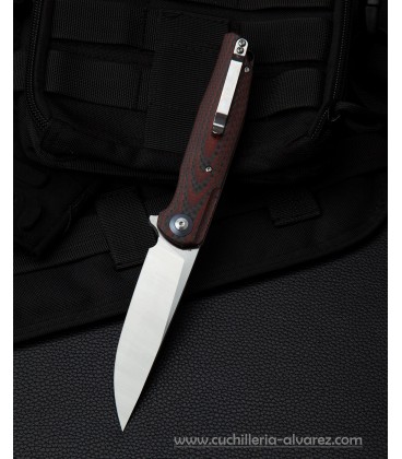 Navaja BESTECH Ascot Linerlock G10 rojo/fibra de carbono BTKG19F