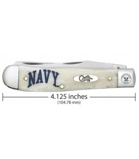 Navaja CASE TRAPPER U.S. Navy Embellished Smooth Natural Bone