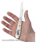 Navaja CASE TRAPPER U.S. Navy Embellished Smooth Natural Bone