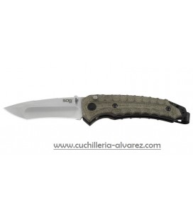 Navaja SOG KIKU ASISTIDO - SATINADO, S35VN - MICARTA NATURAL SGKIKUAS