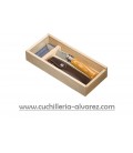 Opinel Nº 8 Olivo + funda de cuero 001004