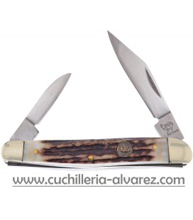 Navaja Hen & Rooster Pen Folder Deer Stag HR332DS