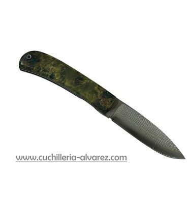 Navaja j&V CAMPERA VG10 madera estabilizada verde