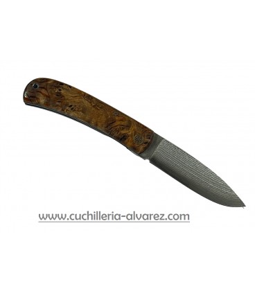 Navaja j&V CAMPERA VG10 madera estabilizada naranja