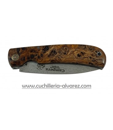 Navaja j&V CAMPERA VG10 madera estabilizada naranja