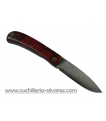 Navaja j&V CAMPERA VG10 madera estabilizada roja