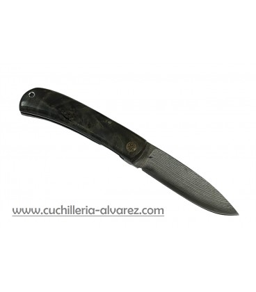 Navaja j&V CAMPERA VG10 madera estabilizada gris