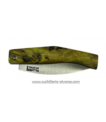 Navaja PALLARES BUSA madera estabilizada amarilla