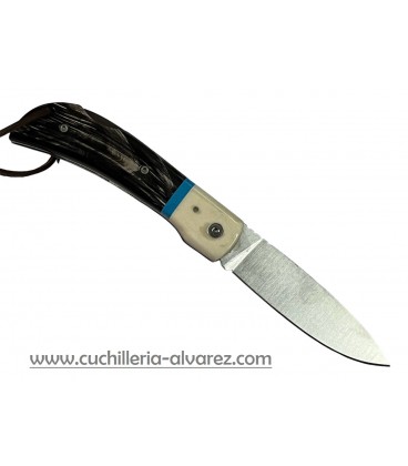 Navaja Nieto CAMPAÑA Nº7  Asta de ciervo, malaquita y asta de bufalo de agua