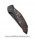 Navaja We Knife Merata Flipper Knife Titanium Handle With Carbon Fiber Inlay 22008B1