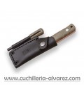 Cuchillo Joker erizo CV81-P Verde f. cuero + pedernal