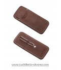 Funda LIONSTEEL piel marron oscuro con clip 900FDV3 BR