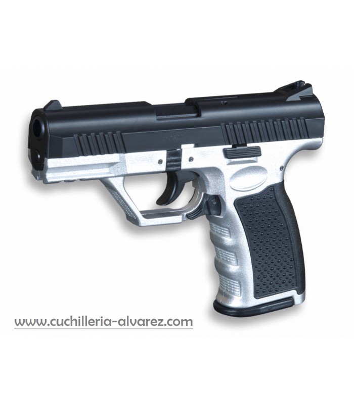 Pistola AIRSOF HFC black/silver 35912, calibre 6mm bolas PVC
