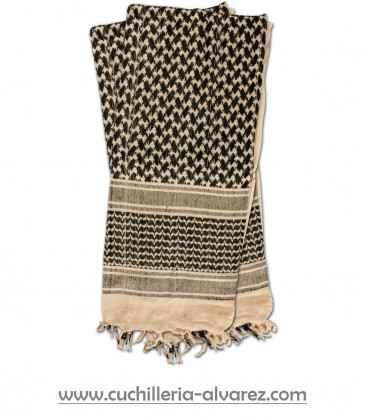 Pañuelo táctico shemagh palestino Khaki/Negro