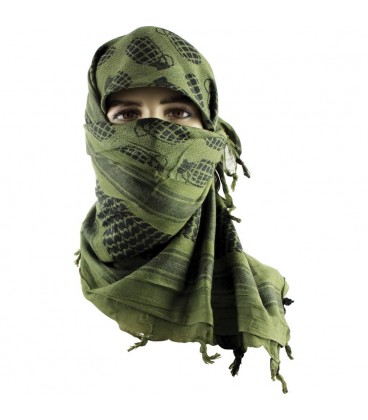 Pañuelo táctico shemagh palestino verde/negro