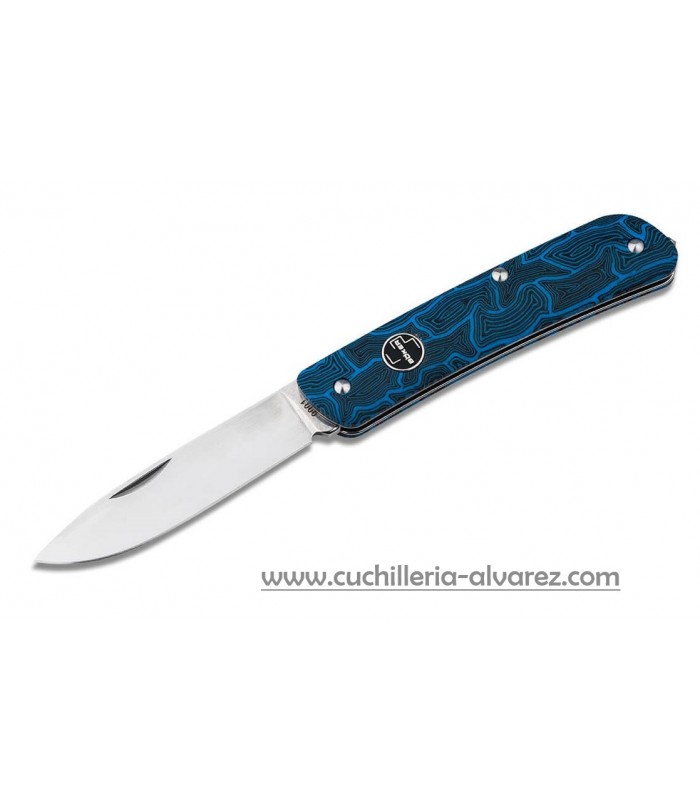 Boker Plus Tech Tool Blue Damast G10 01BO557 con acero sandvik 12c27