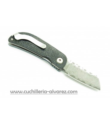 Navaja Mcusta PETIT Blue/Black Micarta Damascus MC-0212D