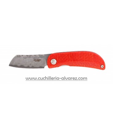 Mcusta PETIT Micarta Orange/Blue Damascus MC-0213D