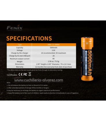 Bateria Fenix ARB-L21-5000U