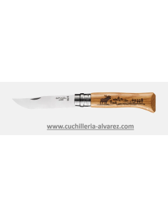 Opinel N°8 Animalia America Elan 002627 con acero inoxidable 12C27.