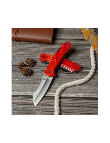 Navaja Cudeman TUNDRA Juma naranja pulida 346-JR con hoja de acero inoxidable Bohler N690co.