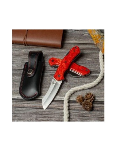 Navaja Cudeman TUNDRA Juma naranja pulida con funda 346-JRF