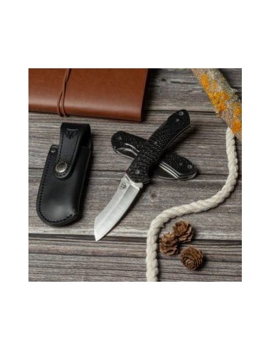 Navaja Cudeman TUNDRA Juma negra pulida con funda 346-JNF