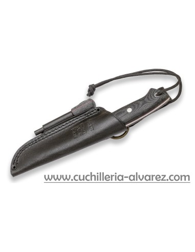 Cuchillo Joker RANGER Scandi micarta negra con pedernal CM143-P