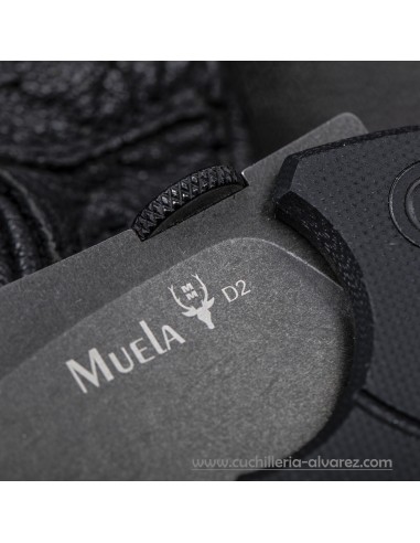 Muela VERDUGO-10G con acero D2, empuñadura de G10 negro.