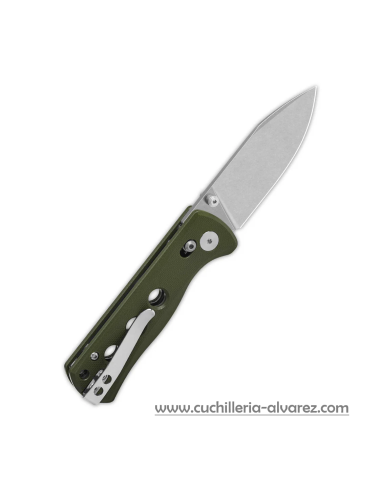 QSP Knife Canary Green G10 QS150GLB1 con hoja en acero sandvik 14C28N