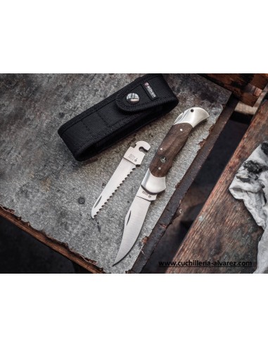 BOKER OPTIMA WALNUSS SET 113113 con hoja en acero inoxidable 4034 y empuñadura de madera de nogal