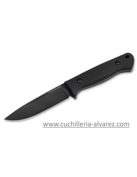 Boker Plus DBK BUSHFRIEND 2000 Allblack 121516 con acero carbonono 80 80CrV2 y empuñadira en Richlite.