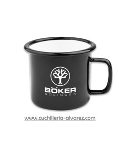 Taza BOKER logo negra con el logo para los fans de la marca.