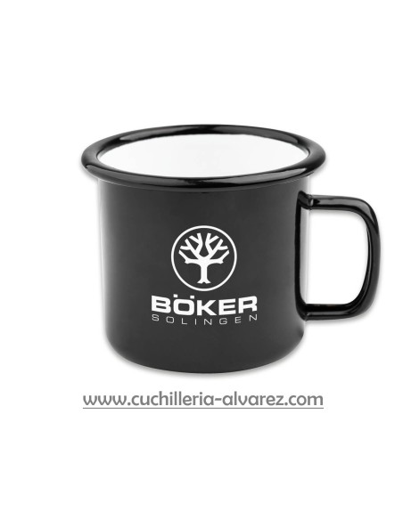 Taza BOKER logo negra con el logo para los fans de la marca.