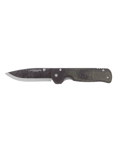 Condor Krakatoa Pliant Green army 63839 en acero con alto contenido de carbono 1095 y con empuñadura de micarta verde.