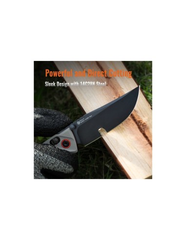 Navaja Ruike G10 Gris P856-K con hoja en acero inoxidable SANDVIK 14C28N