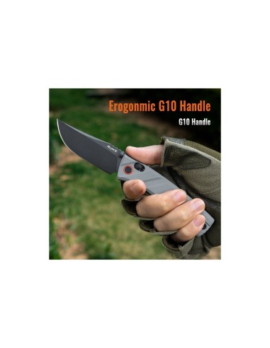 Navaja Ruike G10 Gris P856-K con hoja en acero inoxidable SANDVIK 14C28N