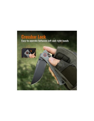 Navaja Ruike G10 Gris P856-K con hoja en acero inoxidable SANDVIK 14C28N