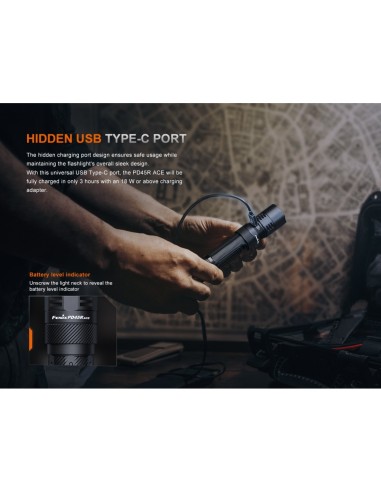 Linterna Fenix PD32R con 1400 lumens de máxima potencia, con 5 modos.