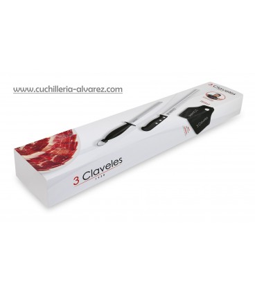Cuchillo + chaira 3 CLAVELES 00966