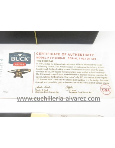 Navaja Buck FOLDING HUNTER 110 "THE FEDERAL" 50°ANNIV. 110EBS Limited Edition