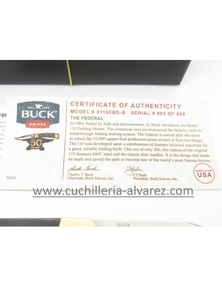 Navaja Buck FOLDING HUNTER 110 "THE FEDERAL" 50°ANNIV. 110EBS Limited Edition