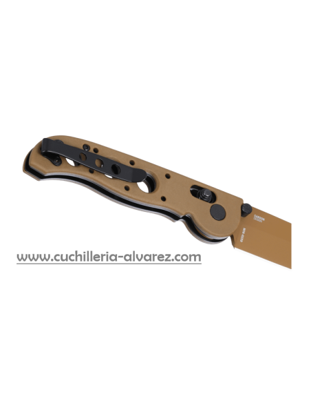 CRKT M16-X CROSSBAR LOCK DESERT TAN M16-02XD con acero inoxidable sandvik 12c27.