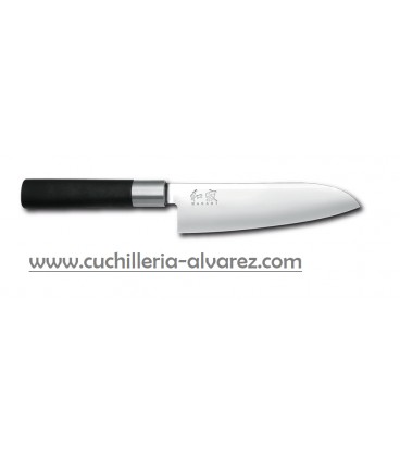 Cuchillo santoku kai Wasabi black 165 mm