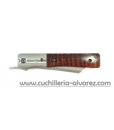 Navaja YUKI japan en madera de Serpiente /Damasco